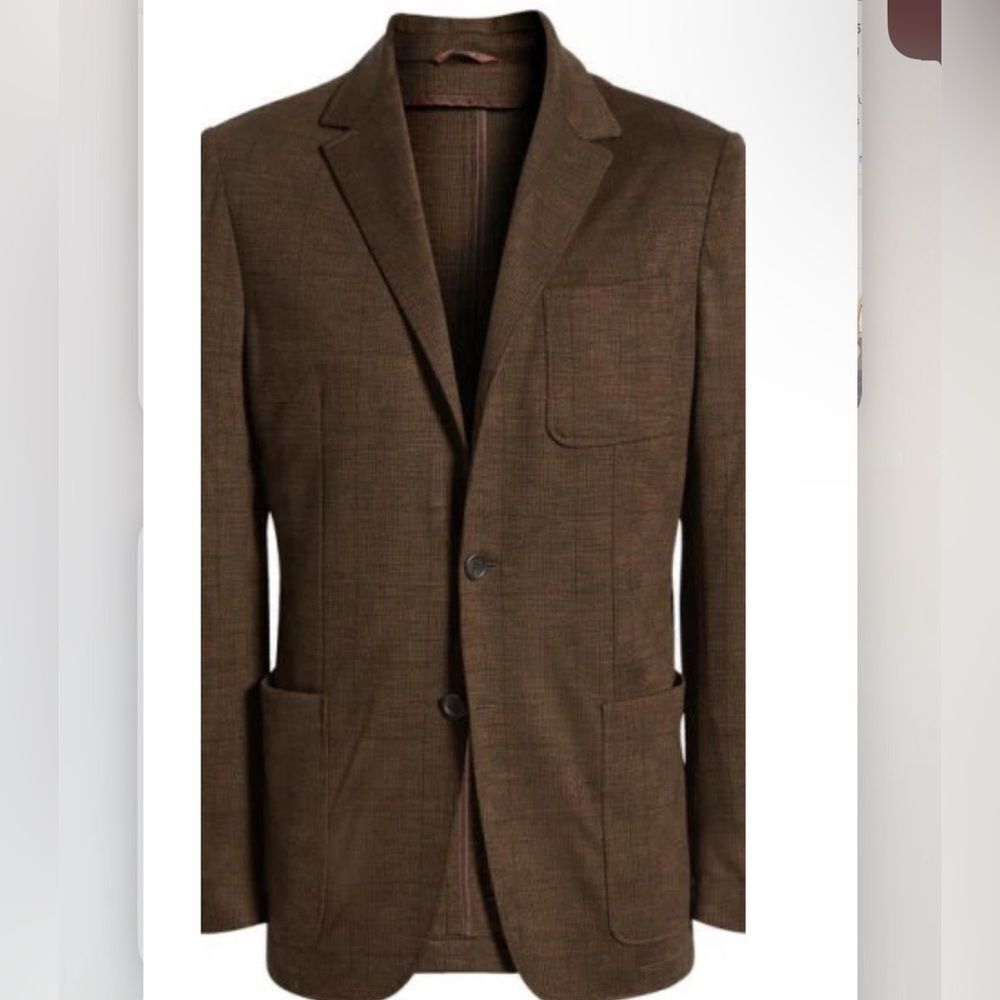 CANALI | NEW Dark Brown Double Button Knit Sport Coat Blazer Men’s Size 44R